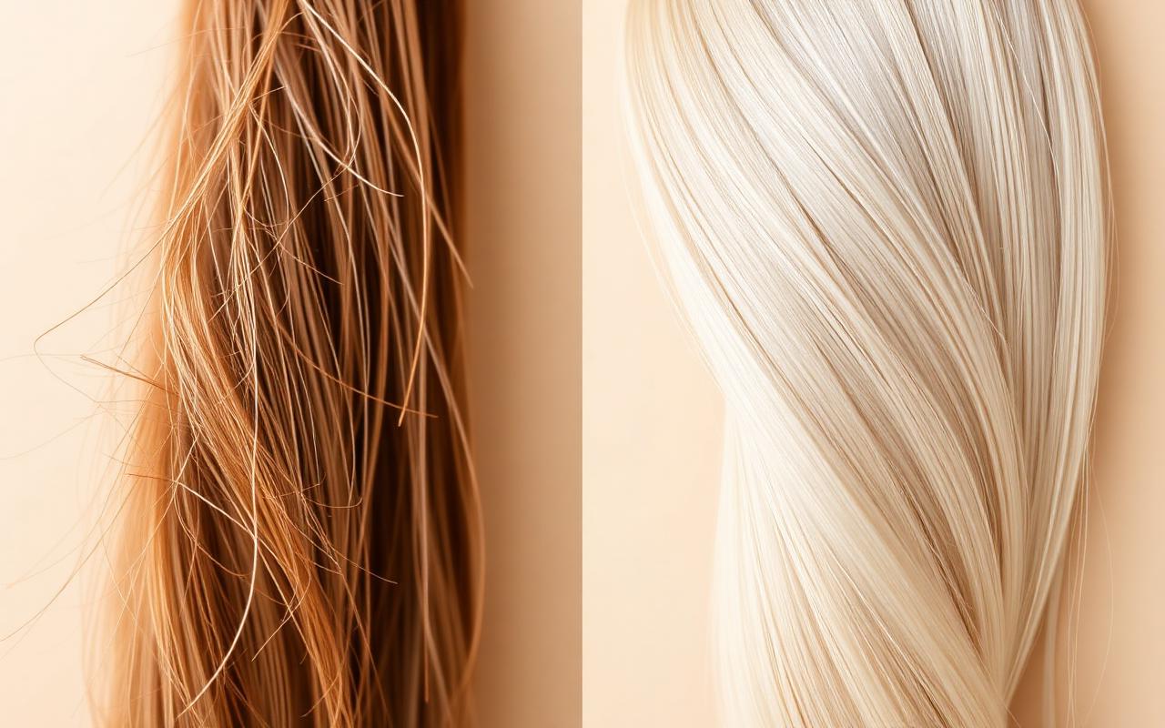 Antes y después cabello rubio